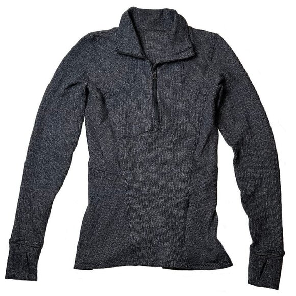 Lululemon Grey Tweed 1/4 Zip Jacket with Thumb Holes - Picture 1 of 5